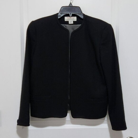 Talbots Jackets & Blazers - Vintage Talbots 8P Open Front 100% Wool Blazer Black Longsleeve Classic Career